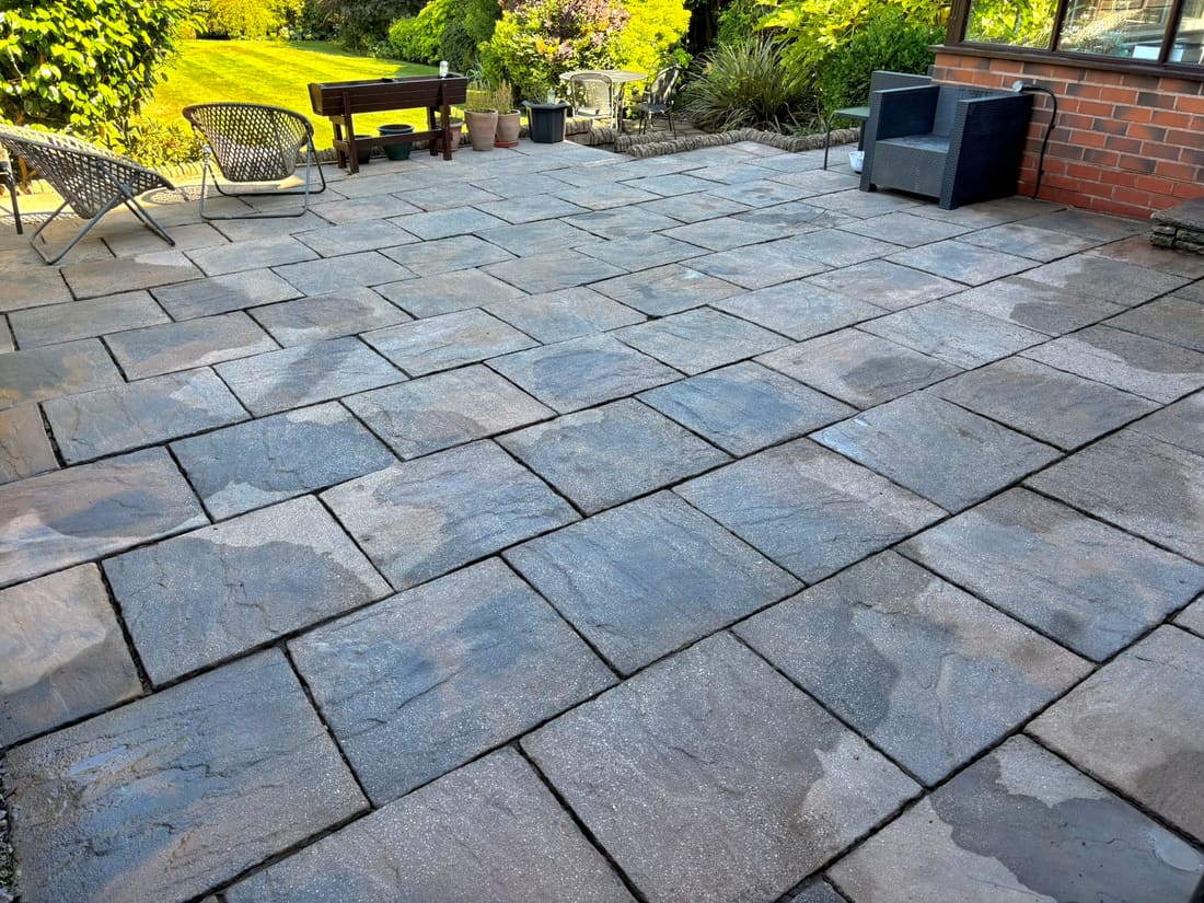 Restored patio and garden path